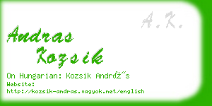 andras kozsik business card